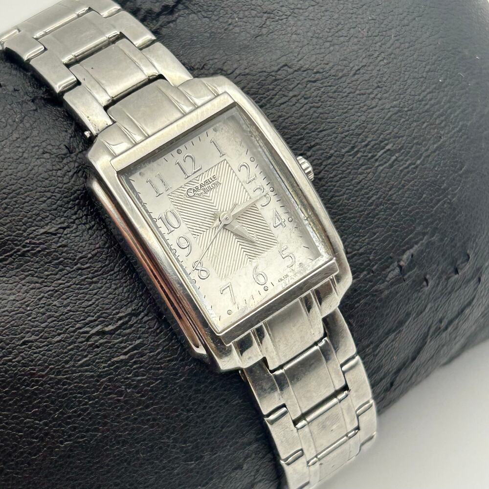 Caravelle by Bulova Silver Tone Stainless Steel Quartz Watch New Battery